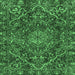 Square Machine Washable Persian Emerald Green Traditional Area Rugs, wshtr4493emgrn