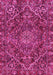 Machine Washable Persian Pink Traditional Rug, wshtr4493pnk