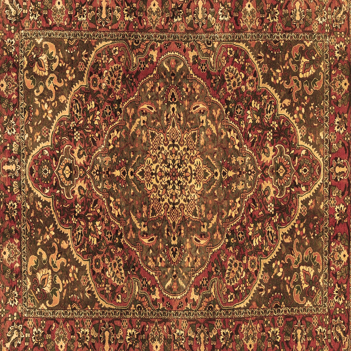 Square Persian Brown Traditional Rug, tr4493brn