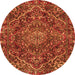 Machine Washable Persian Orange Traditional Area Rugs, wshtr4493org