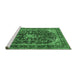 Sideview of Machine Washable Persian Emerald Green Traditional Area Rugs, wshtr4494emgrn