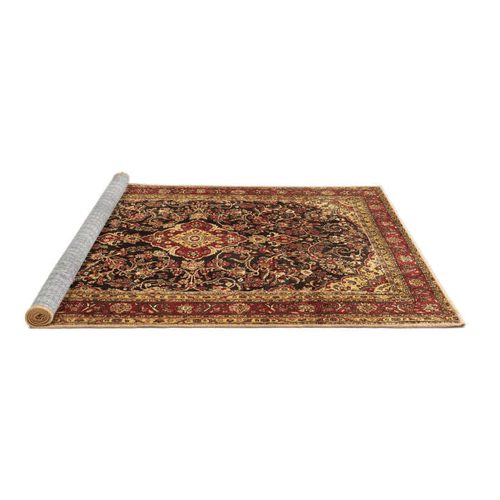 Sideview of Machine Washable Persian Brown Traditional Rug, wshtr4494brn