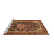 Sideview of Machine Washable Persian Brown Traditional Rug, wshtr4494brn