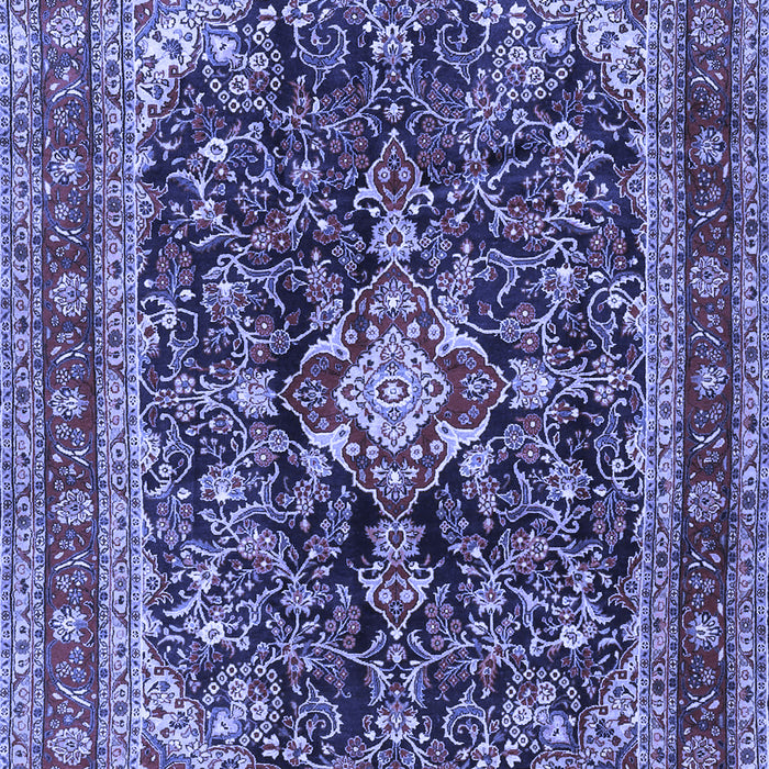 Machine Washable Persian Blue Traditional Rug, wshtr4494blu