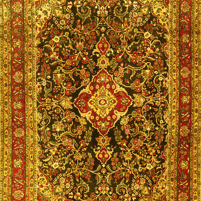Machine Washable Persian Yellow Traditional Rug, wshtr4494yw