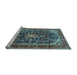 Sideview of Machine Washable Persian Light Blue Traditional Rug, wshtr4494lblu