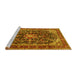 Sideview of Machine Washable Persian Yellow Traditional Rug, wshtr4494yw