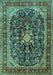 Machine Washable Persian Turquoise Traditional Area Rugs, wshtr4494turq