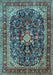 Machine Washable Persian Light Blue Traditional Rug, wshtr4494lblu