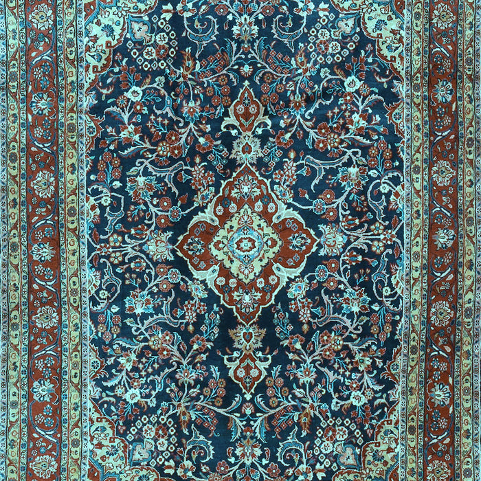 Machine Washable Persian Light Blue Traditional Rug, wshtr4494lblu