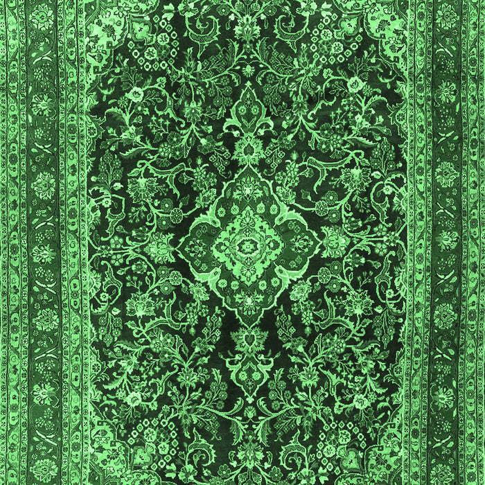 Machine Washable Persian Emerald Green Traditional Area Rugs, wshtr4494emgrn