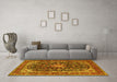 Machine Washable Persian Yellow Traditional Rug in a Living Room, wshtr4494yw