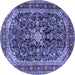 Round Persian Blue Traditional Rug, tr4494blu