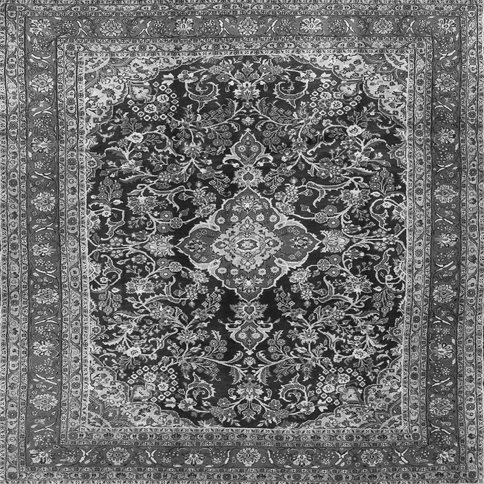 Round Machine Washable Persian Gray Traditional Rug, wshtr4494gry