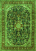 Serging Thickness of Machine Washable Persian Green Traditional Area Rugs, wshtr4494grn