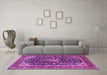 Machine Washable Persian Purple Traditional Area Rugs in a Living Room, wshtr4494pur