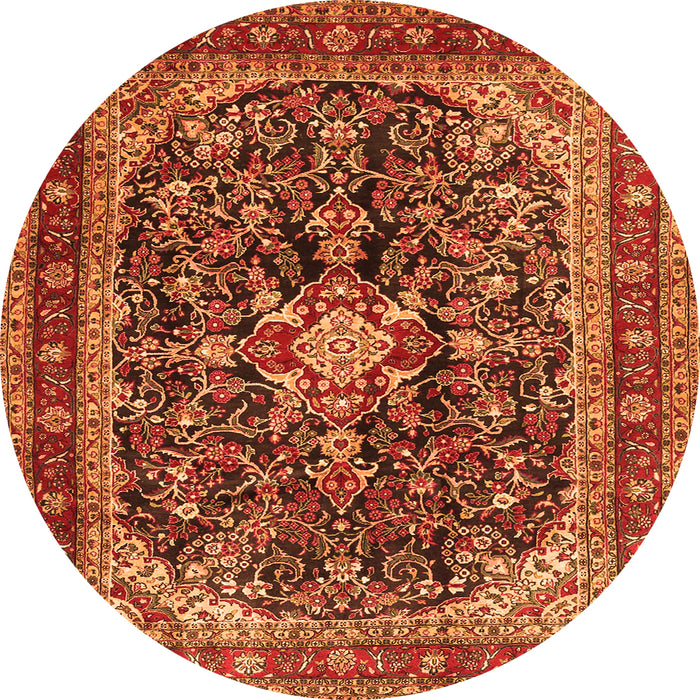 Machine Washable Persian Orange Traditional Area Rugs, wshtr4494org