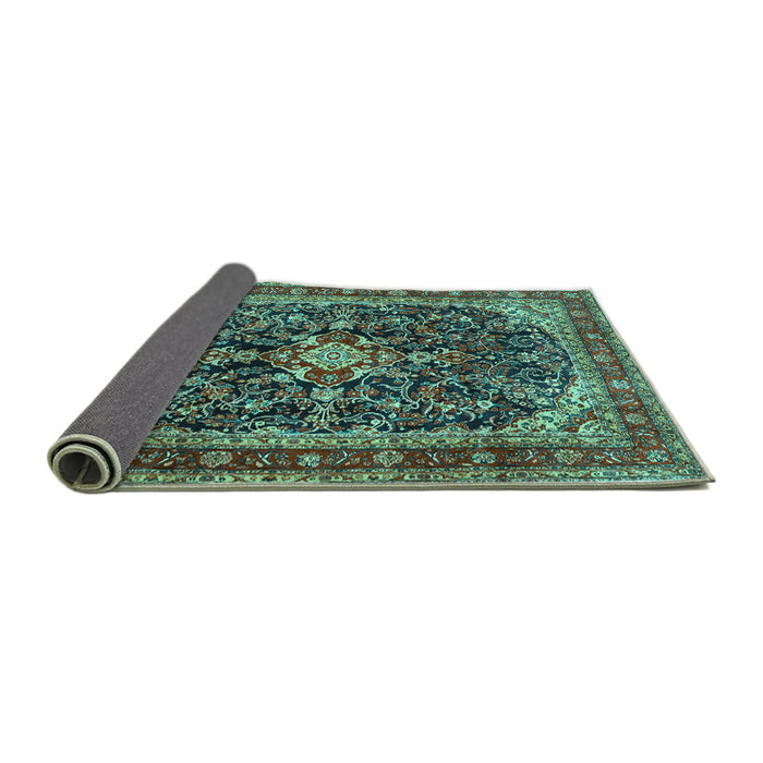 Sideview of Persian Turquoise Traditional Rug, tr4494turq