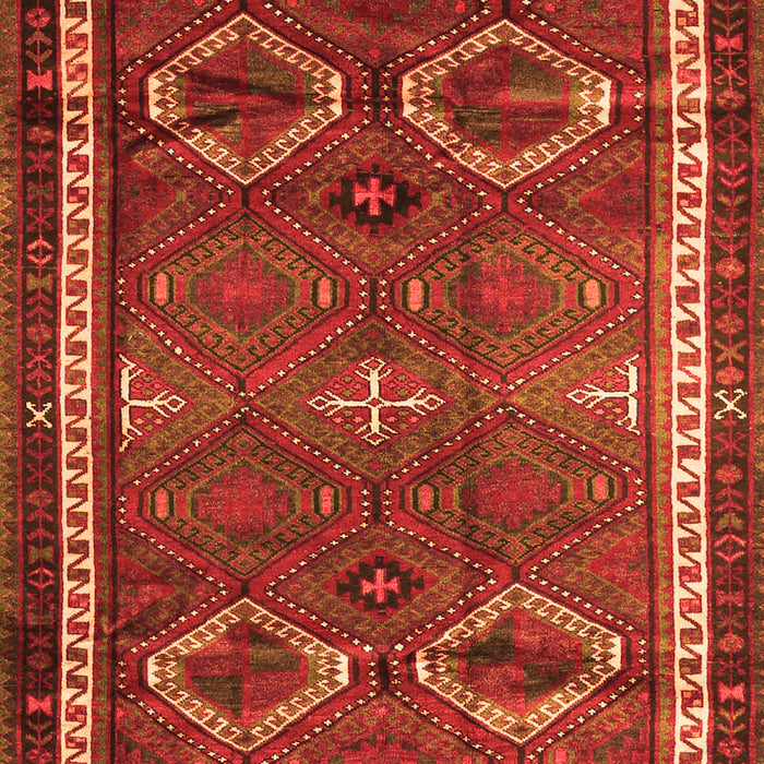 Serging Thickness of Machine Washable Persian Orange Traditional Area Rugs, wshtr4495org
