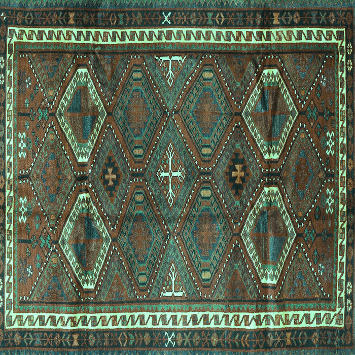Square Persian Turquoise Traditional Rug, tr4495turq