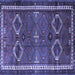 Square Persian Blue Traditional Rug, tr4495blu