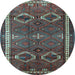 Round Persian Light Blue Traditional Rug, tr4495lblu