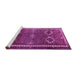 Sideview of Machine Washable Persian Purple Traditional Area Rugs, wshtr4495pur