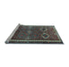 Sideview of Machine Washable Persian Light Blue Traditional Rug, wshtr4495lblu