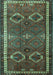 Machine Washable Persian Turquoise Traditional Area Rugs, wshtr4495turq