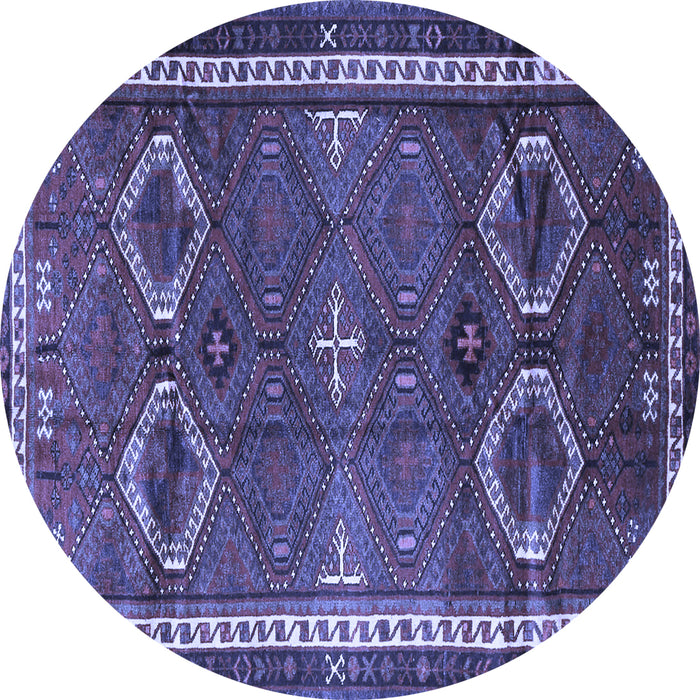 Round Persian Blue Traditional Rug, tr4495blu