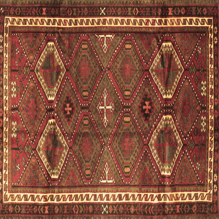 Square Persian Brown Traditional Rug, tr4495brn