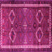 Square Machine Washable Persian Pink Traditional Rug, wshtr4495pnk