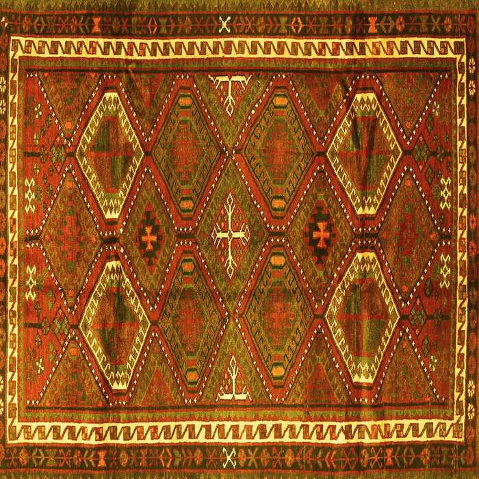 Square Persian Yellow Traditional Rug, tr4495yw