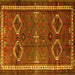 Square Persian Yellow Traditional Rug, tr4495yw