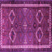 Square Machine Washable Persian Purple Traditional Area Rugs, wshtr4495pur