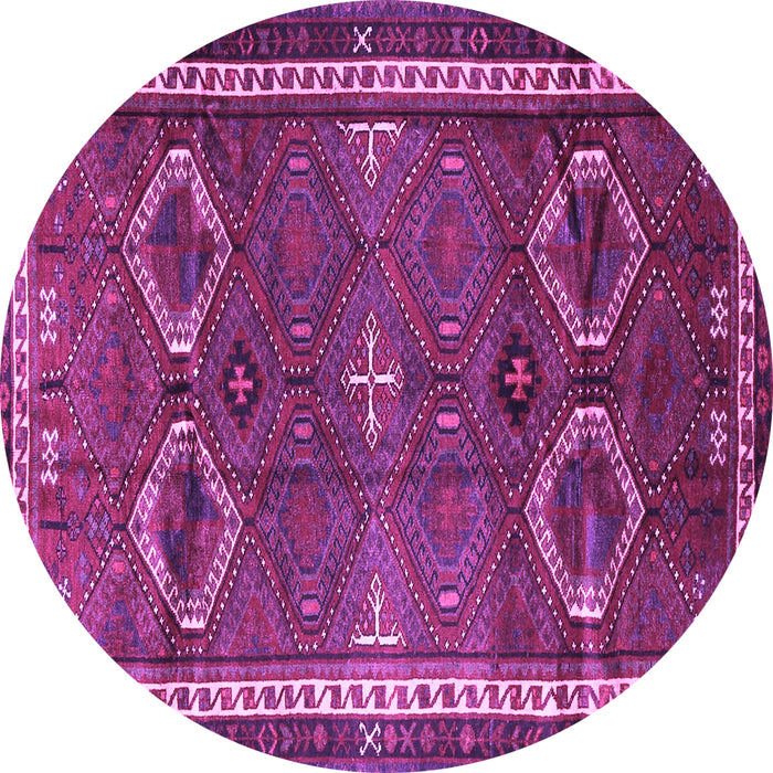 Round Persian Purple Traditional Rug, tr4495pur