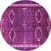 Round Persian Purple Traditional Rug, tr4495pur