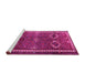 Sideview of Machine Washable Persian Pink Traditional Rug, wshtr4495pnk