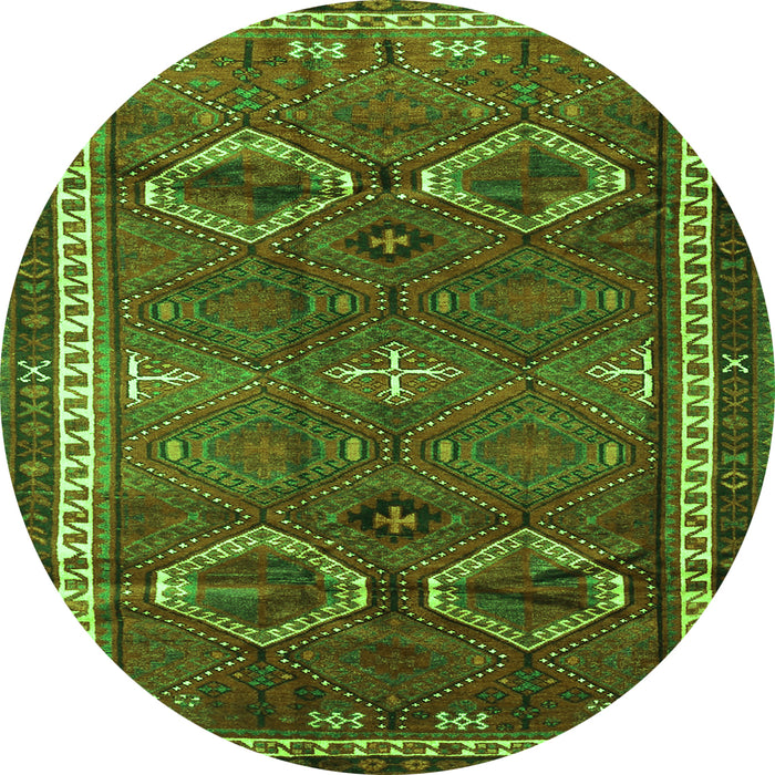 Square Persian Green Traditional Rug, tr4495grn