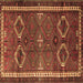 Square Machine Washable Persian Brown Traditional Rug, wshtr4495brn