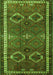 Serging Thickness of Machine Washable Persian Green Traditional Area Rugs, wshtr4495grn