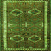 Round Machine Washable Persian Green Traditional Area Rugs, wshtr4495grn