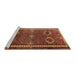 Sideview of Machine Washable Persian Brown Traditional Rug, wshtr4495brn