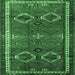 Square Machine Washable Persian Emerald Green Traditional Area Rugs, wshtr4495emgrn