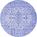 Round Persian Blue Traditional Rug, tr4496blu