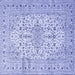 Square Persian Blue Traditional Rug, tr4496blu