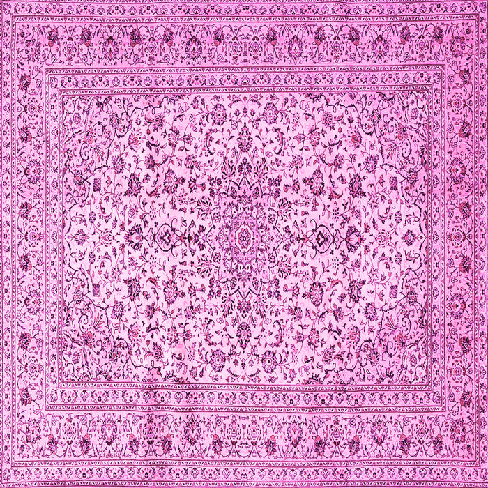 Square Machine Washable Persian Pink Traditional Rug, wshtr4496pnk