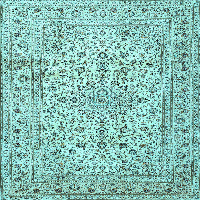 Square Machine Washable Persian Light Blue Traditional Rug, wshtr4496lblu