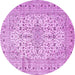 Round Persian Purple Traditional Rug, tr4496pur