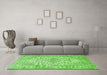 Machine Washable Persian Green Traditional Area Rugs in a Living Room,, wshtr4496grn